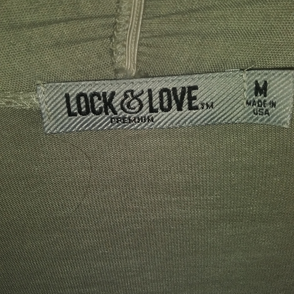 Olive green ombre open cotton lightweight sweater - Picture 4 of 5